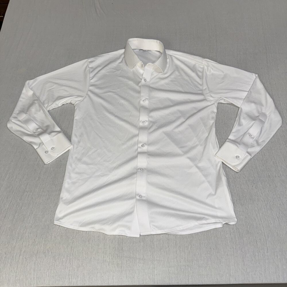 Collars & Co Men Medium White Long Sleeve Button Up Dress Shirt New Without Tags